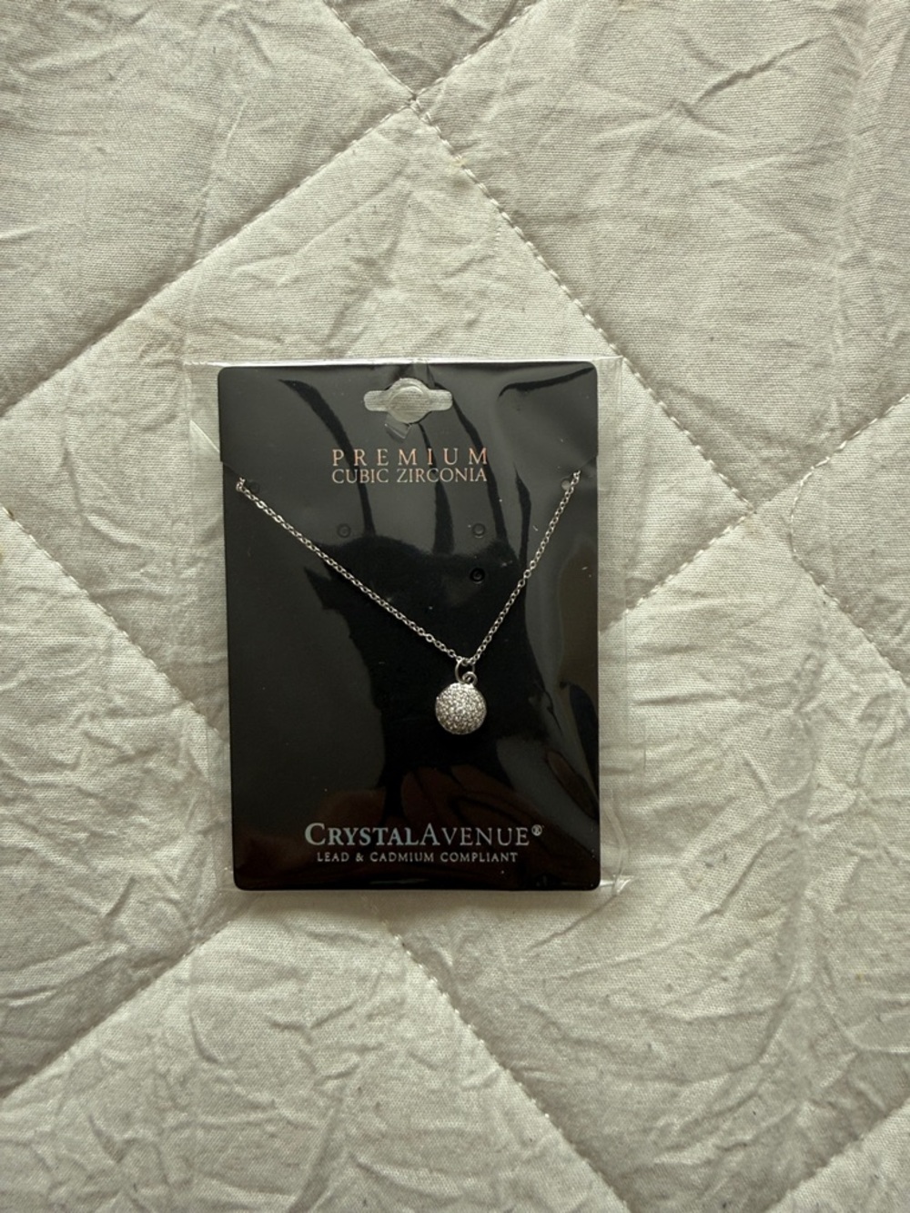 Silver Pave Cubic Zirconia Round Pendant Necklace